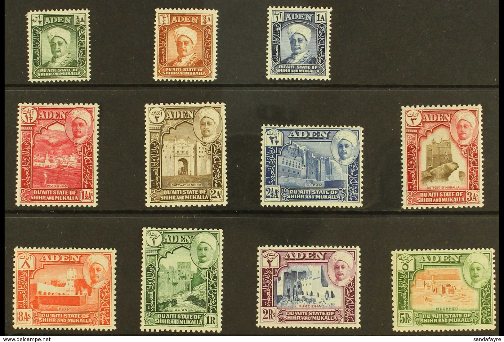 HADHRAMAUT  1942-46 "Shihr & Mukalla" Set, SG 1/11, Never Hinged Mint (11 Stamps) For More Images, Please Visit Http://w - Aden (1854-1963)