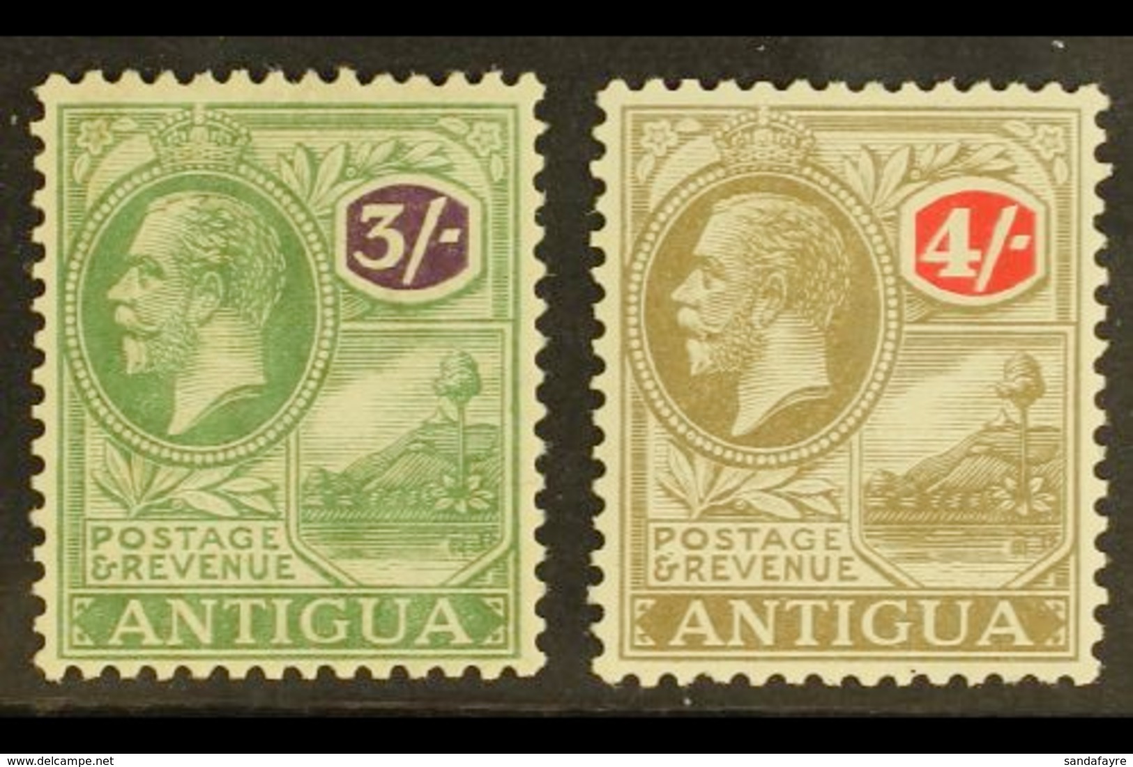 1921-9  3s Green & Violet, 4s Grey-black & Red, Wmk Script CA, SG 79/80, Very Fine Mint (2). For More Images, Please Vis - Sonstige & Ohne Zuordnung