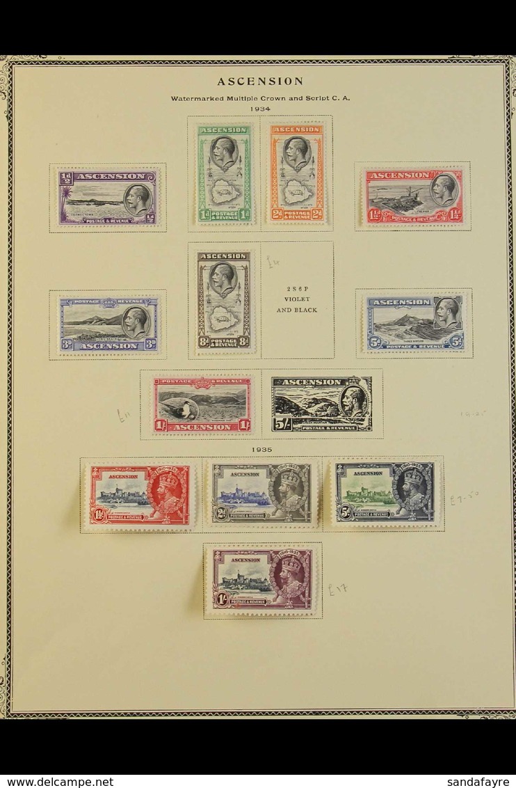 1924-72 COLLECTION  On Pages, Incl. 1935 Jubilee Set Mint, Fine Used To 5d On Pieces, 1938-53 Perf. 13½ Mint Incl. 1d Gr - Ascension