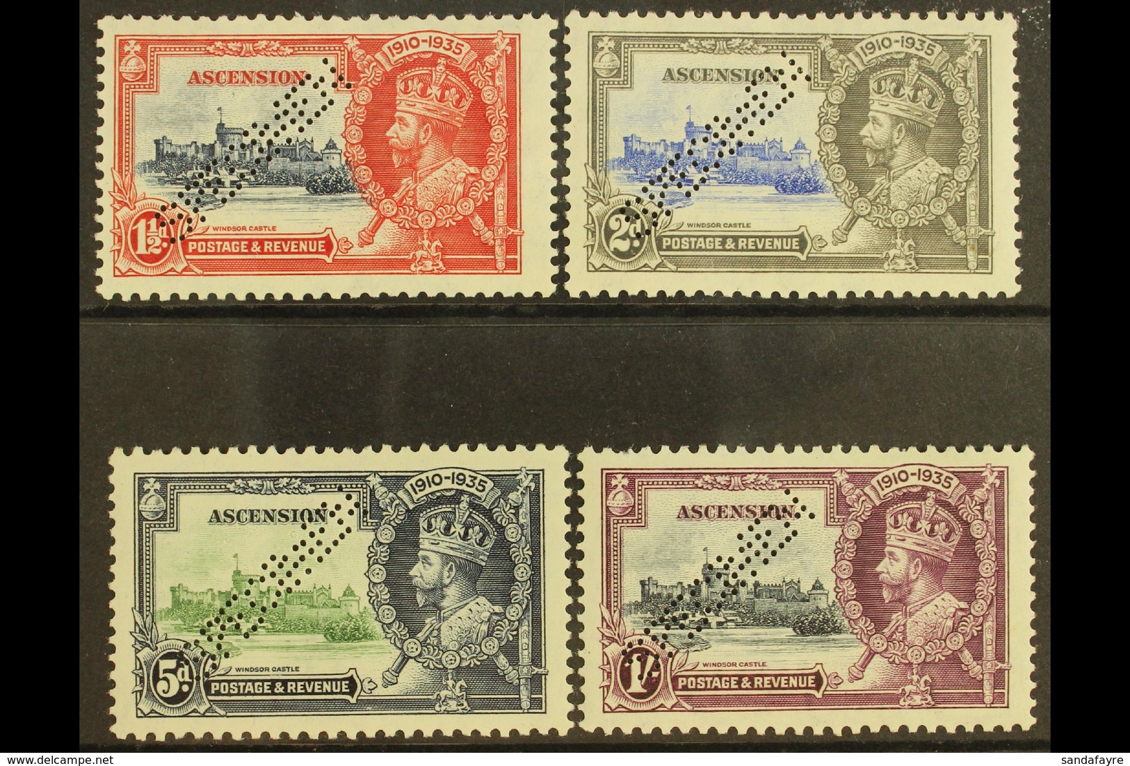 1935  Silver Jubilee Set Complete, Perforated "Specimen", SG 31s/34s, Nhm (4 Stamps) For More Images, Please Visit Http: - Ascension