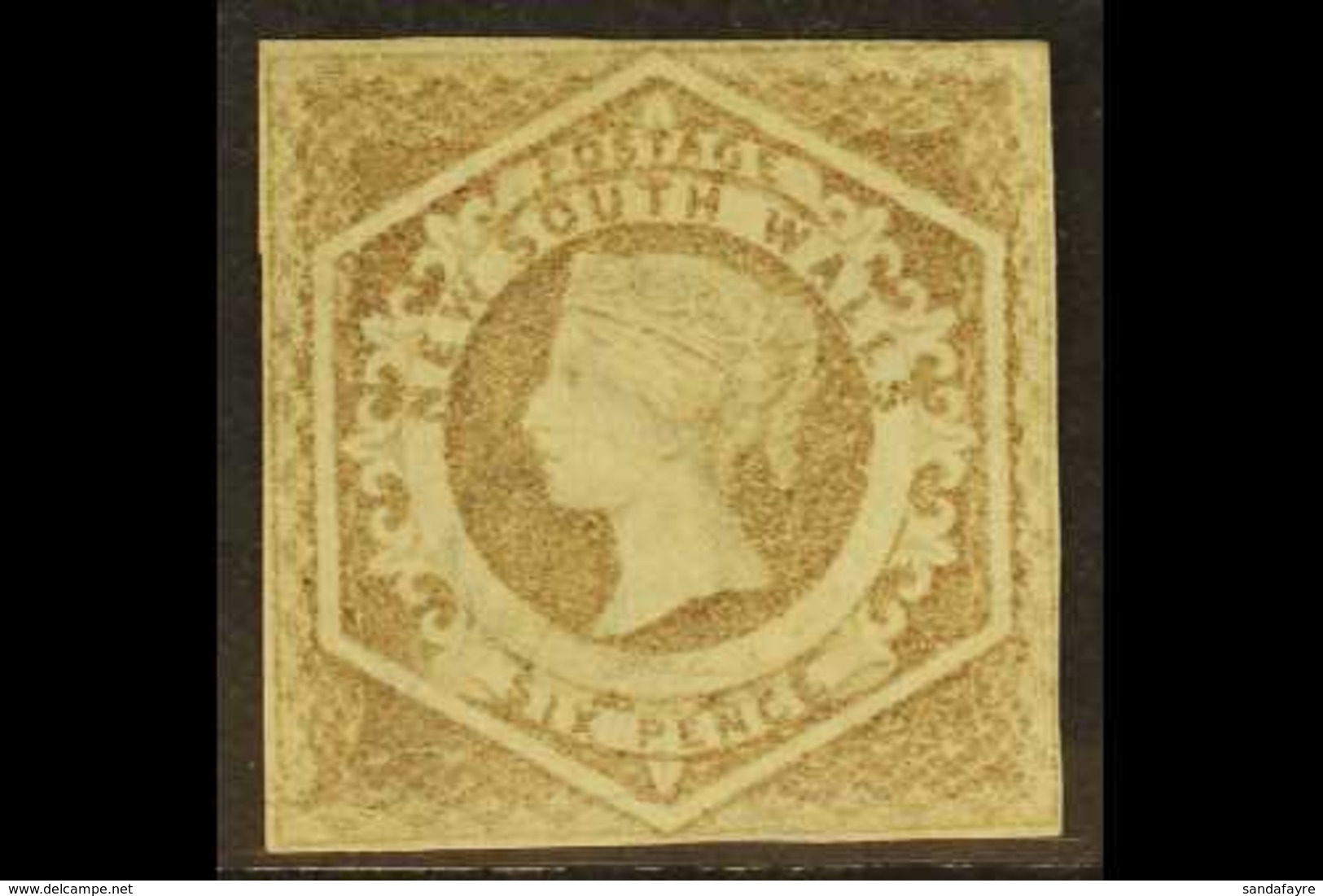 NEW SOUTH WALES  1854-59 6d Greyish Brown Diadem, Error Of Watermark "8", SG 96a, A Rare Unused (regummed) Example With  - Sonstige & Ohne Zuordnung