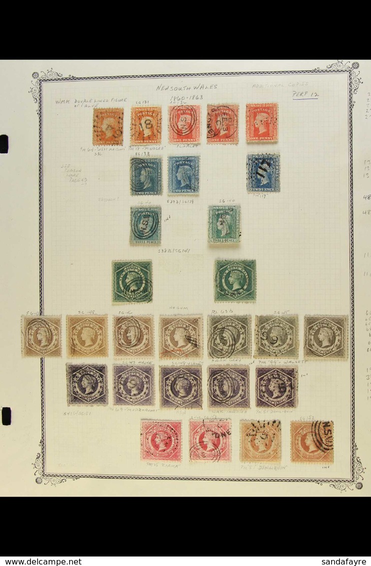 NEW SOUTH WALES  1860-72 Diadem Perf. 12, A Most Attractive Used Range With Shades, Cancels Etc, With 1d (5) Incl. Clear - Sonstige & Ohne Zuordnung