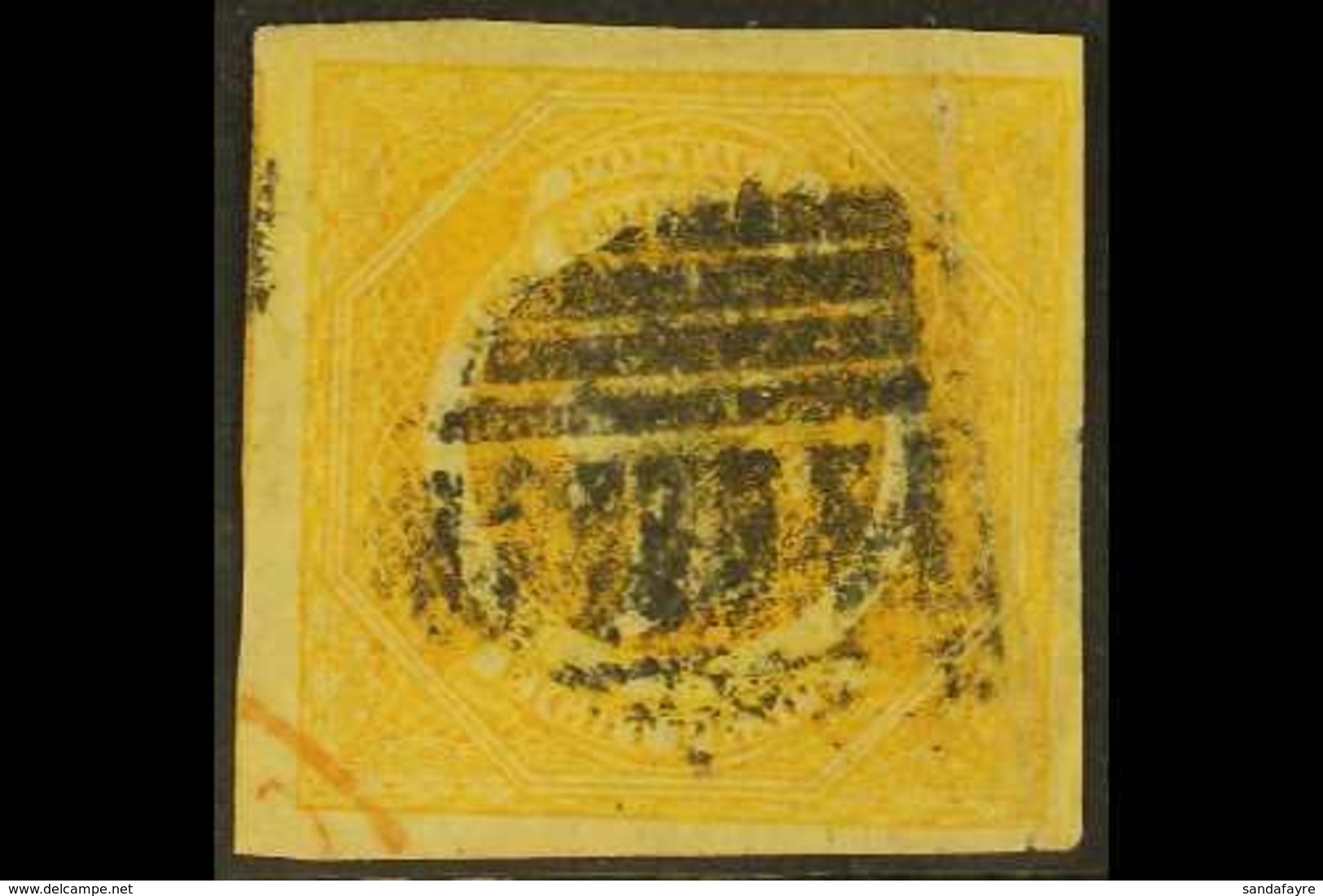 NEW SOUTH WALES  1854-59 8d Golden Yellow, SG 97, Used With 4 Good To Very Large Margins And Minor Faults. Cat £1400 For - Sonstige & Ohne Zuordnung