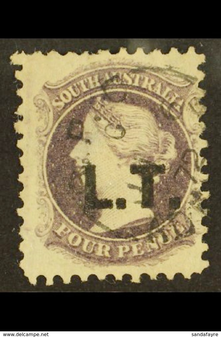 SOUTH AUSTRALIA  DEPARTMENTALS "L..T." (Land Titles) 1871 4d Dull Purple, Perf 10, SG 95, Ovptd "L.T.", Very Fine Used.  - Sonstige & Ohne Zuordnung