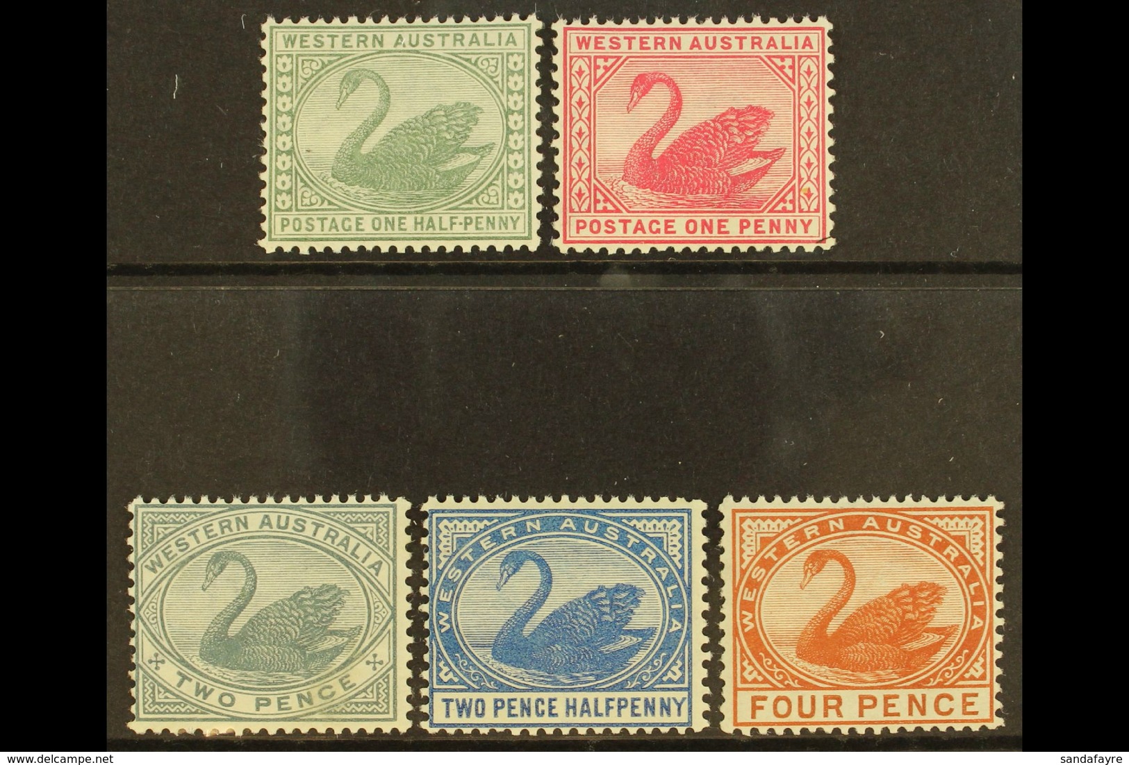 WESTERN AUSTRALIA  1885-93 Complete Set To 4d, SG 94/98, Fine Never Hinged Mint, Very Fresh. For More Images, Please Vis - Sonstige & Ohne Zuordnung