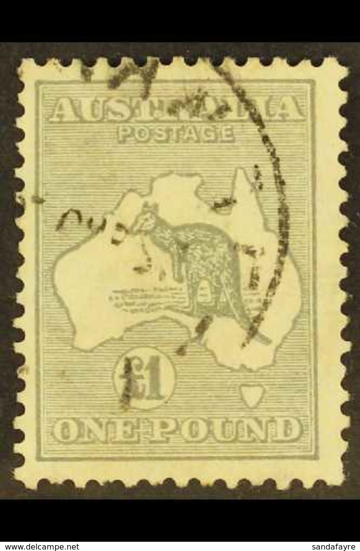 1931-6  £1 Grey 'Roo, Wmk "C Of A" SG 137, Used, Couple Of Blunt Perfs At Base. For More Images, Please Visit Http://www - Sonstige & Ohne Zuordnung