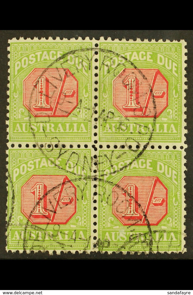 POSTAGE DUE  1931-36 1s Carmine And Yellow-green, Perf 11, SG D111, Very Fine Used BLOCK OF FOUR. For More Images, Pleas - Sonstige & Ohne Zuordnung