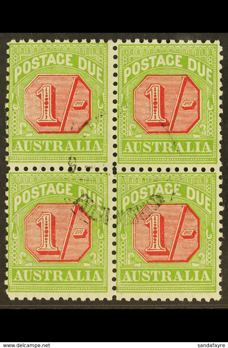 POSTAGE DUES  1931 - 36 1s Carmine And Yellow Green, SG D111, Very Fine Used Block Of 4, Central Cds Cancel. For More Im - Sonstige & Ohne Zuordnung