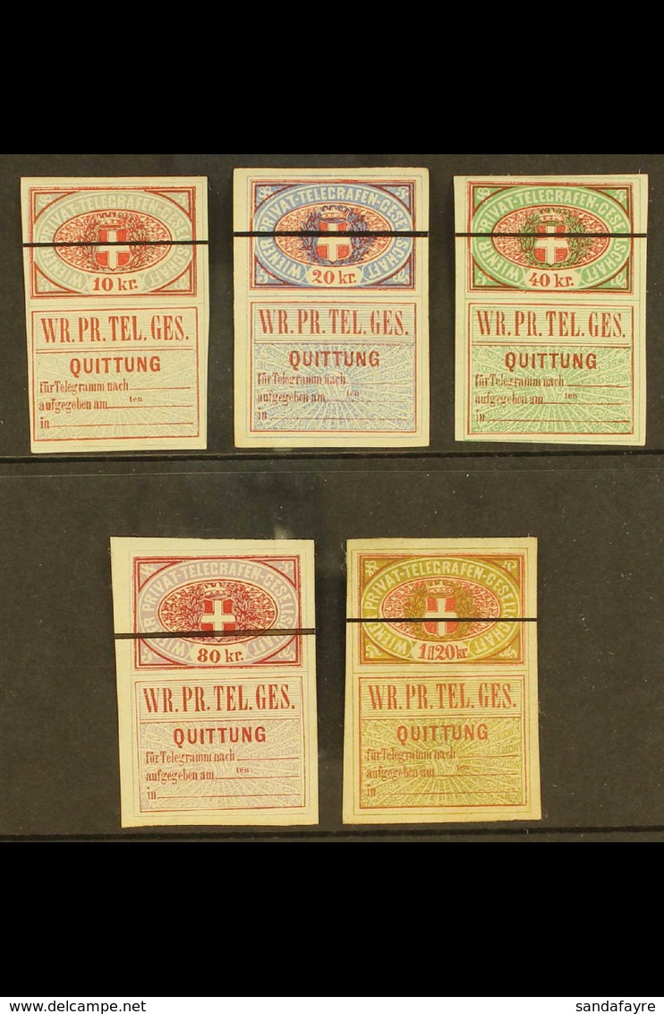 TELEGRAPH STAMPS  Vienna Private Telegraph Company 1869 Complete Imperforate Set With Line, Mi I/V, Unused, No Gum (5).  - Sonstige & Ohne Zuordnung