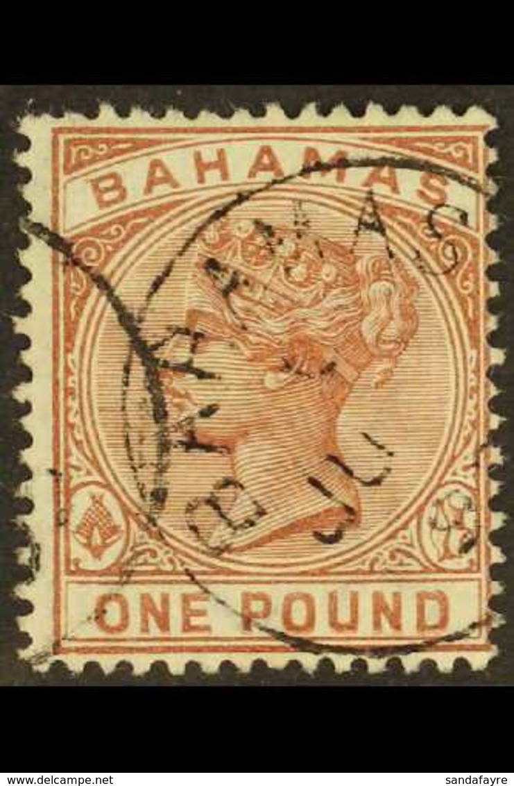1884-90  £1 Venetian Red Top Value, SG 57, Very Finely Used, Short Perfs At Upper Left. For More Images, Please Visit Ht - Sonstige & Ohne Zuordnung
