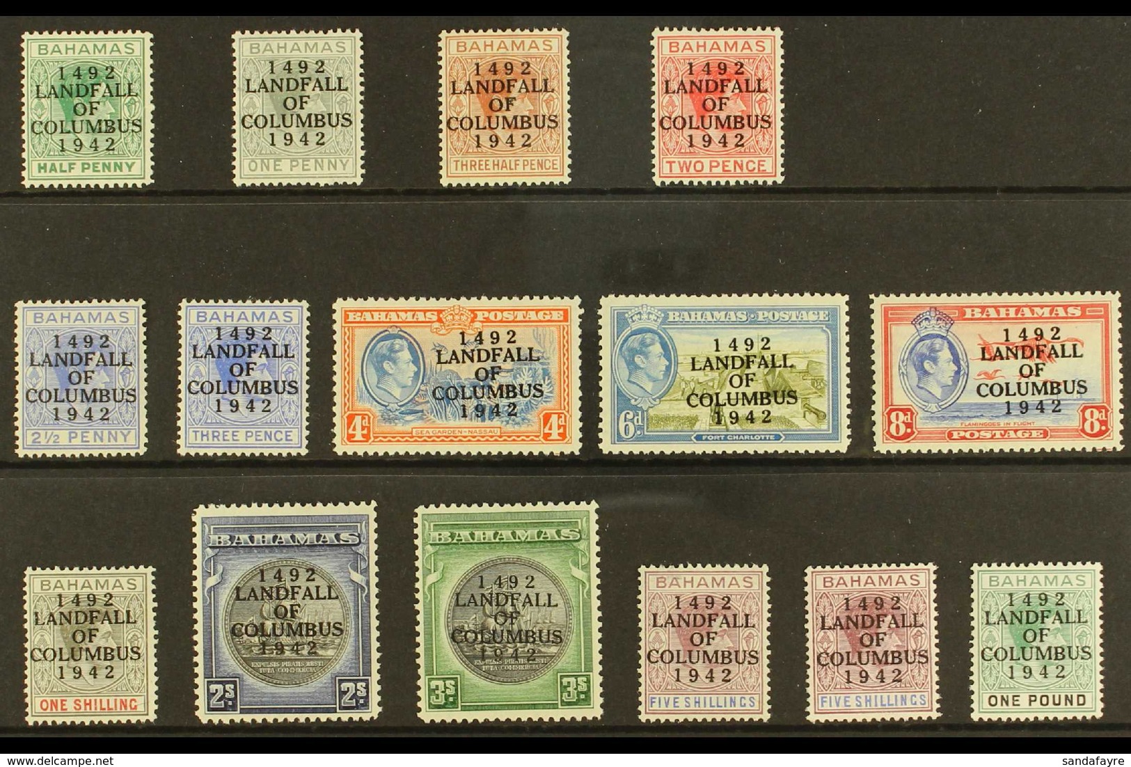 1942  450th Anniversary Of Columbus Landing Set Plus 5s Shade, SG 162/75a, Never Hinged Mint (15 Stamps) For More Images - Sonstige & Ohne Zuordnung