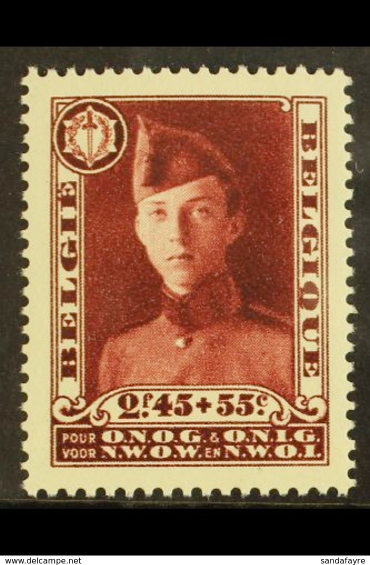 1931  2f45 + 55c Brown Lake "Prince Leopold", Cob 325, From The Philatelic Exhibition Miniature Sheet, Never Hinged Mint - Sonstige & Ohne Zuordnung