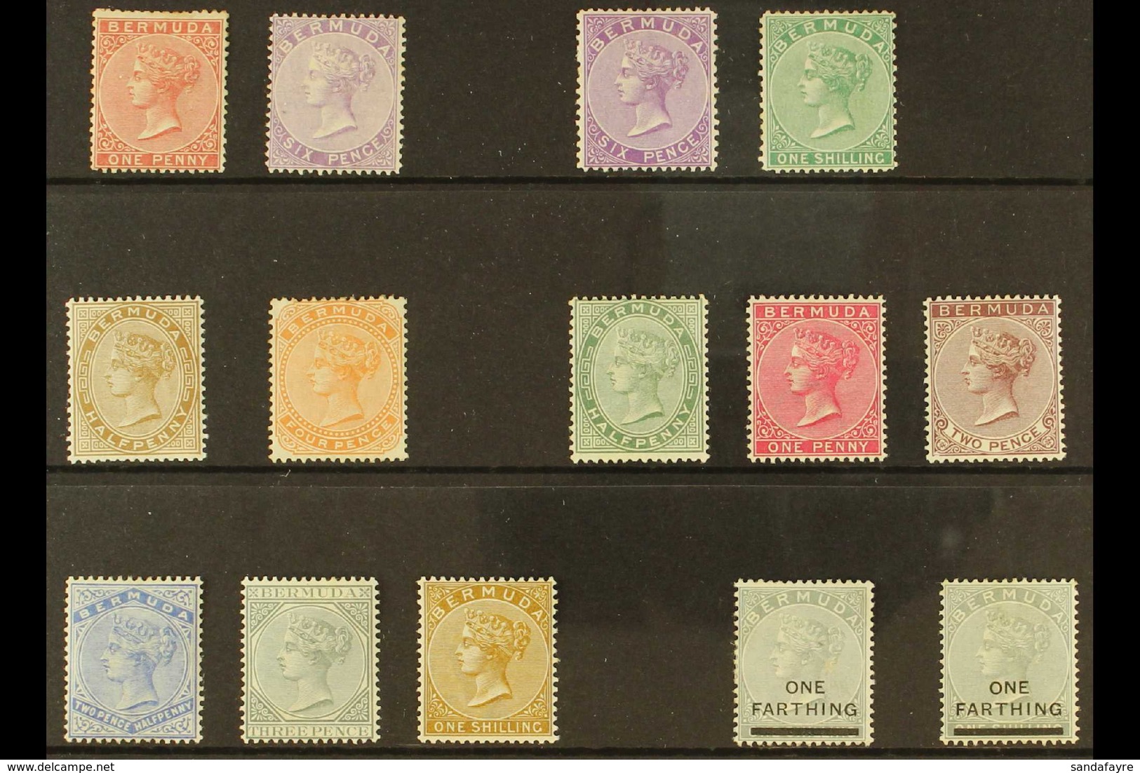 1865-1904 MINT QV SELECTION  Presented On A Stock Card That Includes 1865-1903 CC Wmk P14 1d & 6d, P14 X 12½ 6d & 1s, 18 - Bermuda