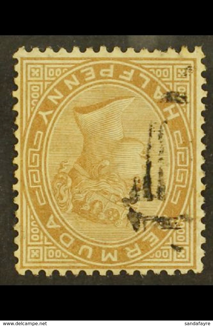 1880  ½d Stone WATERMARK INVERTED Variety, SG 19w, Very Fine Used, Fresh. For More Images, Please Visit Http://www.sanda - Bermuda