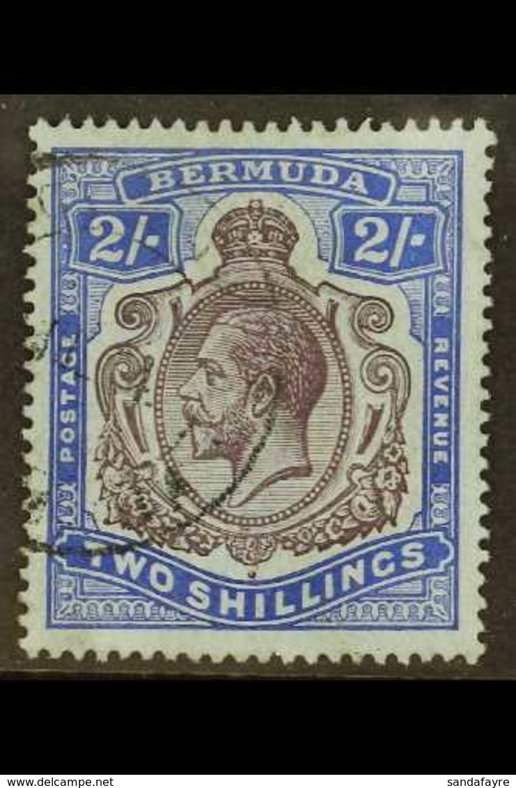 1918-22  (wmk Mult Crown CA) KGV Key-type 2s Purple And Blue/blue With WATERMARK REVERSED, SG 51bx, Very Fine Used. Attr - Bermuda