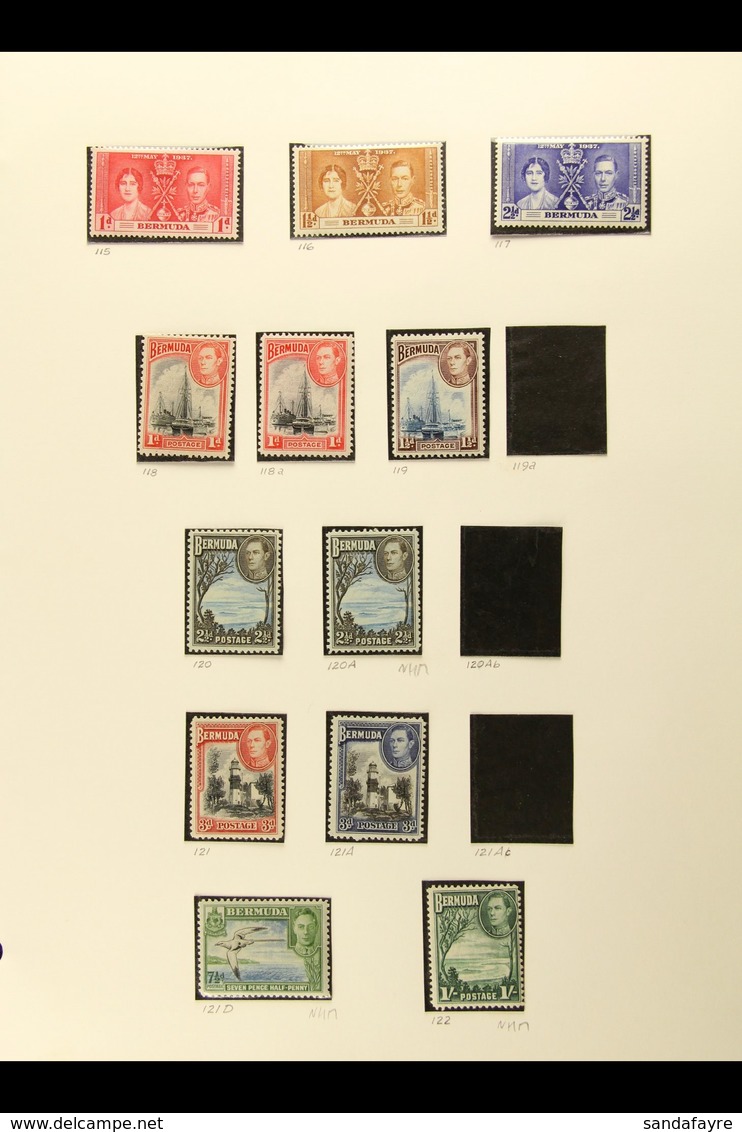 1935-1969 VERY FINE MINT COLLECTION  In Hingeless Mounts On Leaves, Many Stamps Are Never Hinged, Inc 1938-52 To 1s Inc  - Bermuda