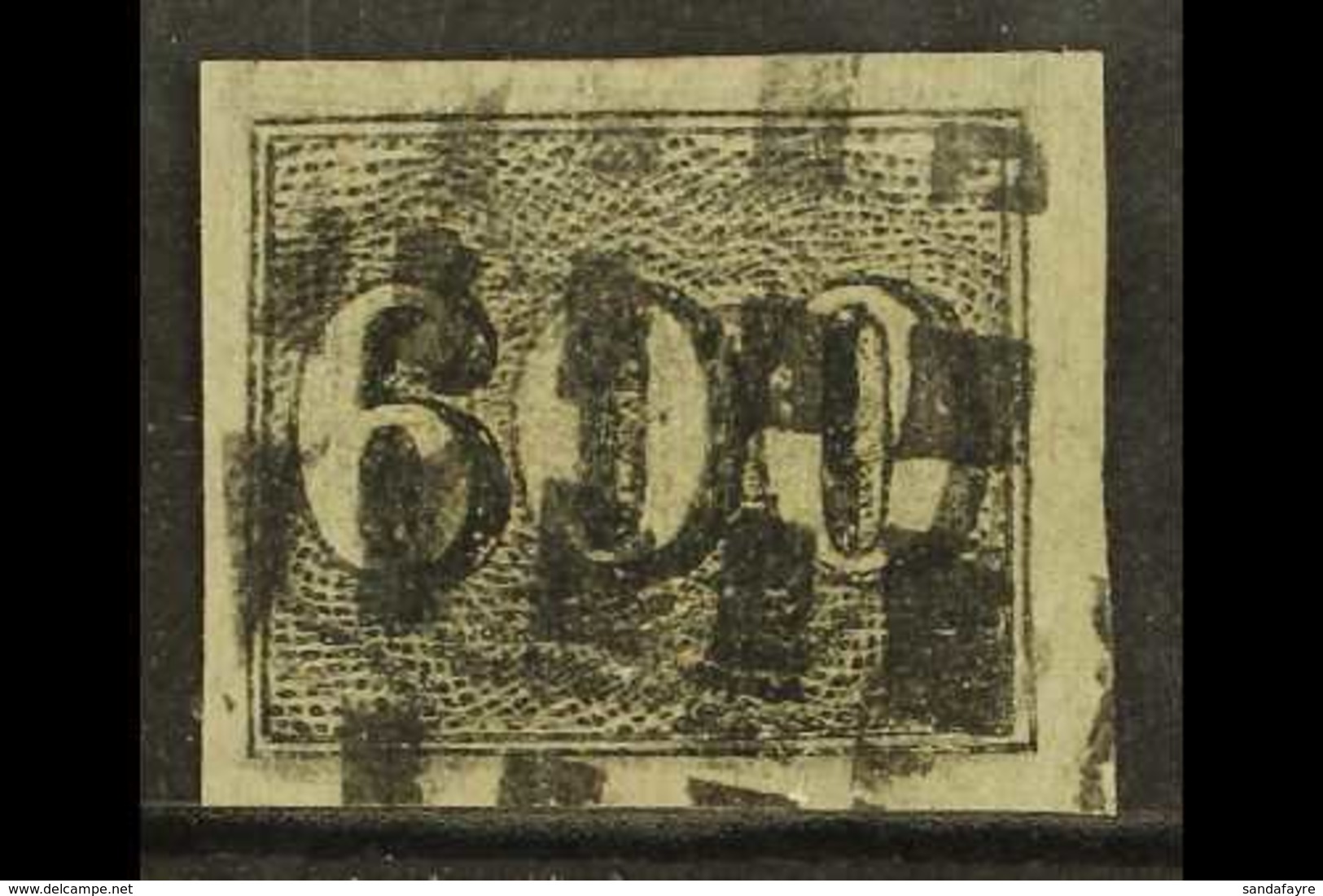 1850  600r Black On Greyish Paper, SG 24B, Very Fine Used With Large Margins For More Images, Please Visit Http://www.sa - Sonstige & Ohne Zuordnung