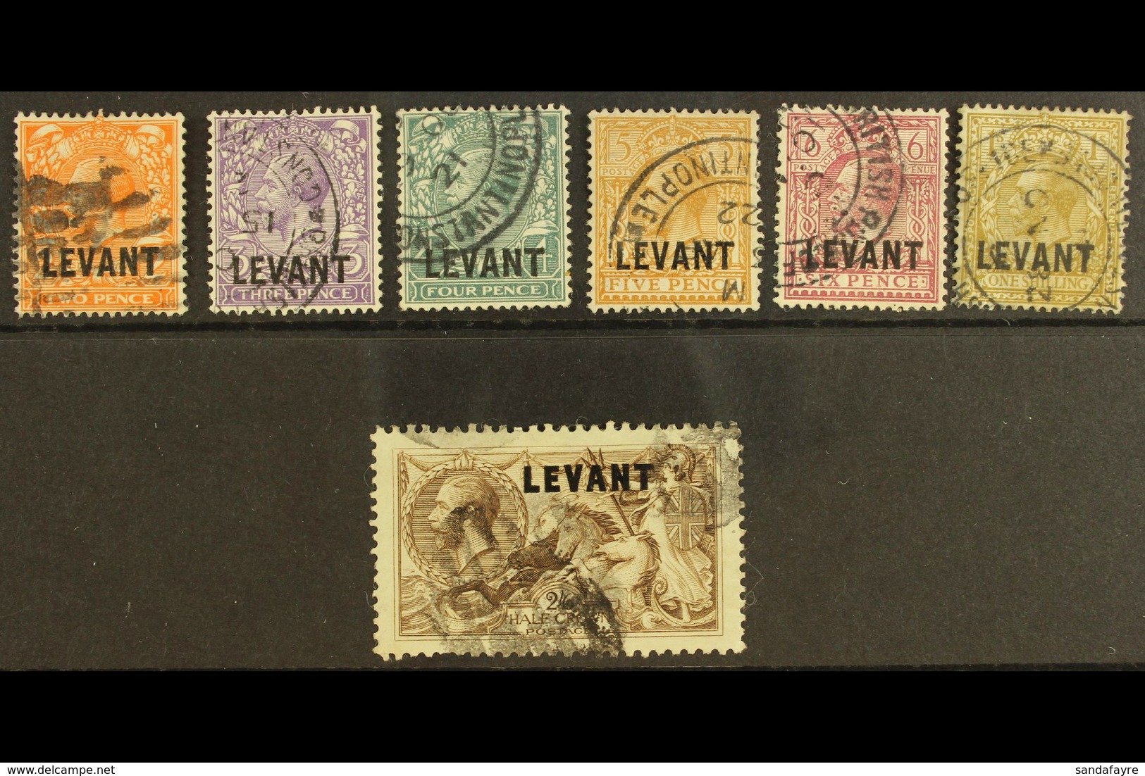 1921  Geo V British Currency Set To 2s 6d,  SG L18/24, Good To Fine Used. (7 Stamps) For More Images, Please Visit Http: - Britisch-Levant