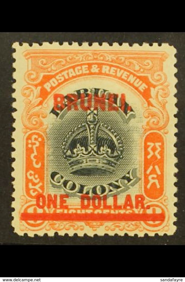 1906  $1 On 8c Green & Vermilion Top Value, SG 22, Fine Mint, Fresh. For More Images, Please Visit Http://www.sandafayre - Brunei (...-1984)
