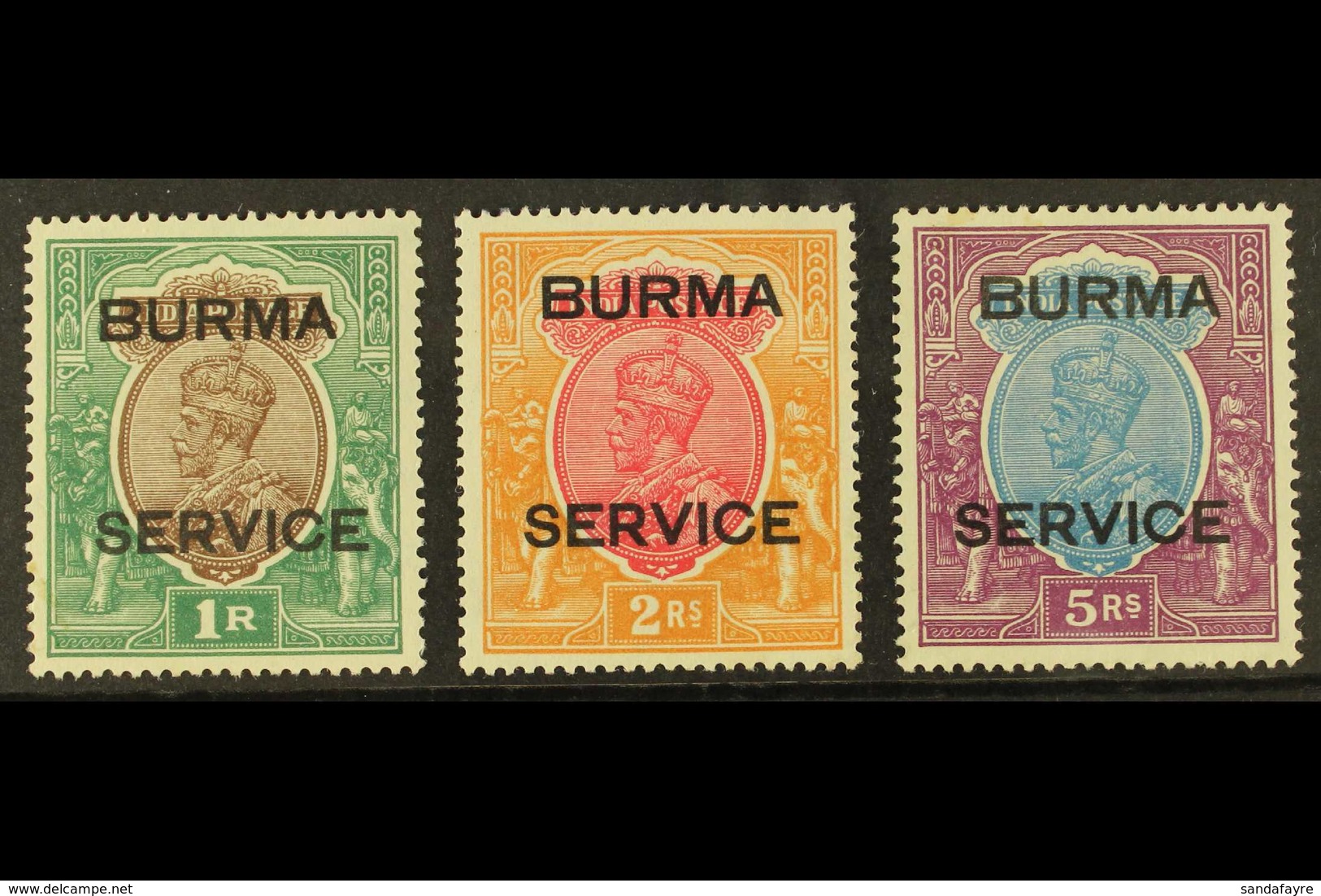 1937 OFFICIAL  1r, 2r And 5r SG O11/13, Fine Mint. (3 Stamps) For More Images, Please Visit Http://www.sandafayre.com/it - Burma (...-1947)