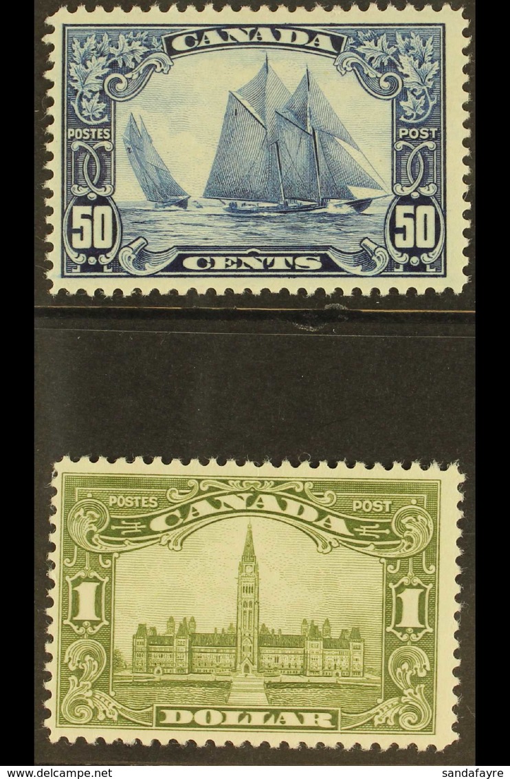 1928-29  50c "Bluenose" & $1 Parliament Buildings Top Values, SG 284/285 (Unitrade 158/159), Mint Lightly Hinged. Fine & - Sonstige & Ohne Zuordnung