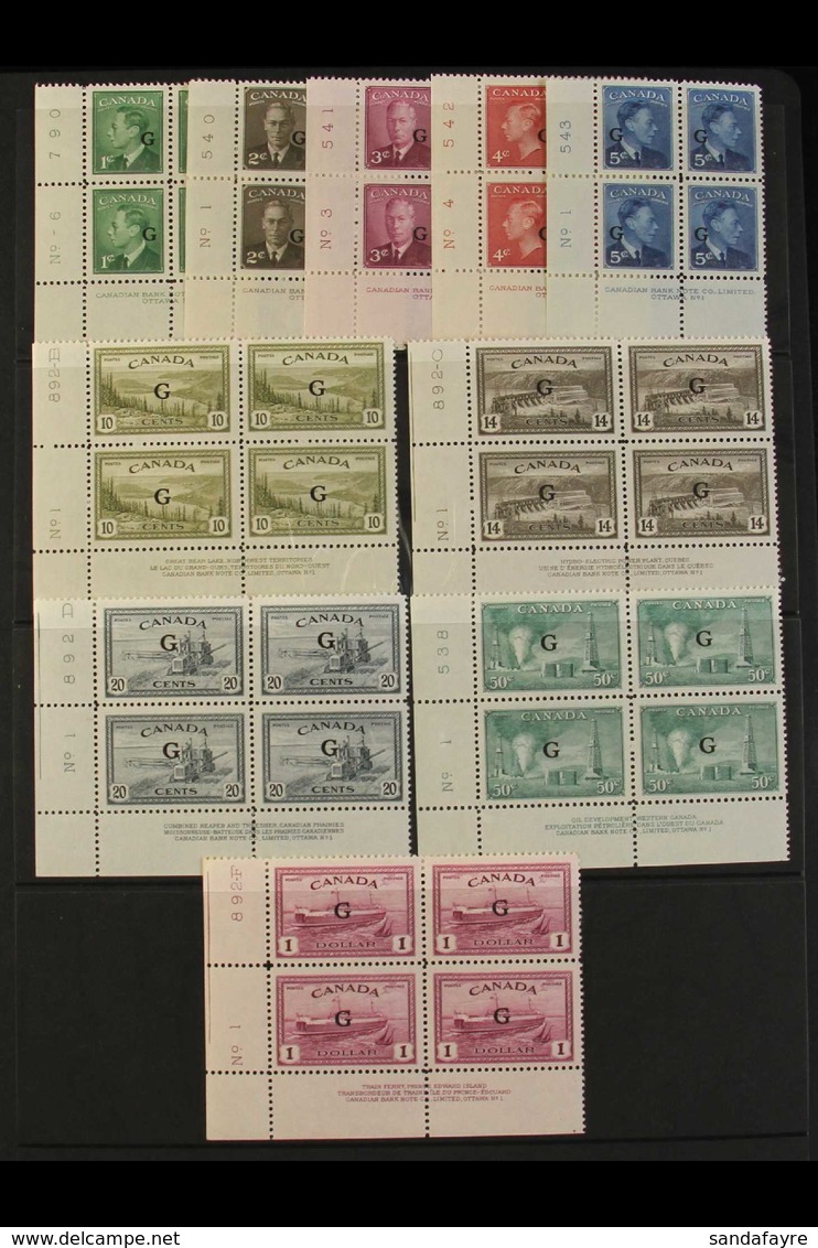 OFFICIALS  1950-51 King George VI And Peace/Natural Resources Complete Set With "G" Overprints, Unitrade O16/O25, Each A - Sonstige & Ohne Zuordnung