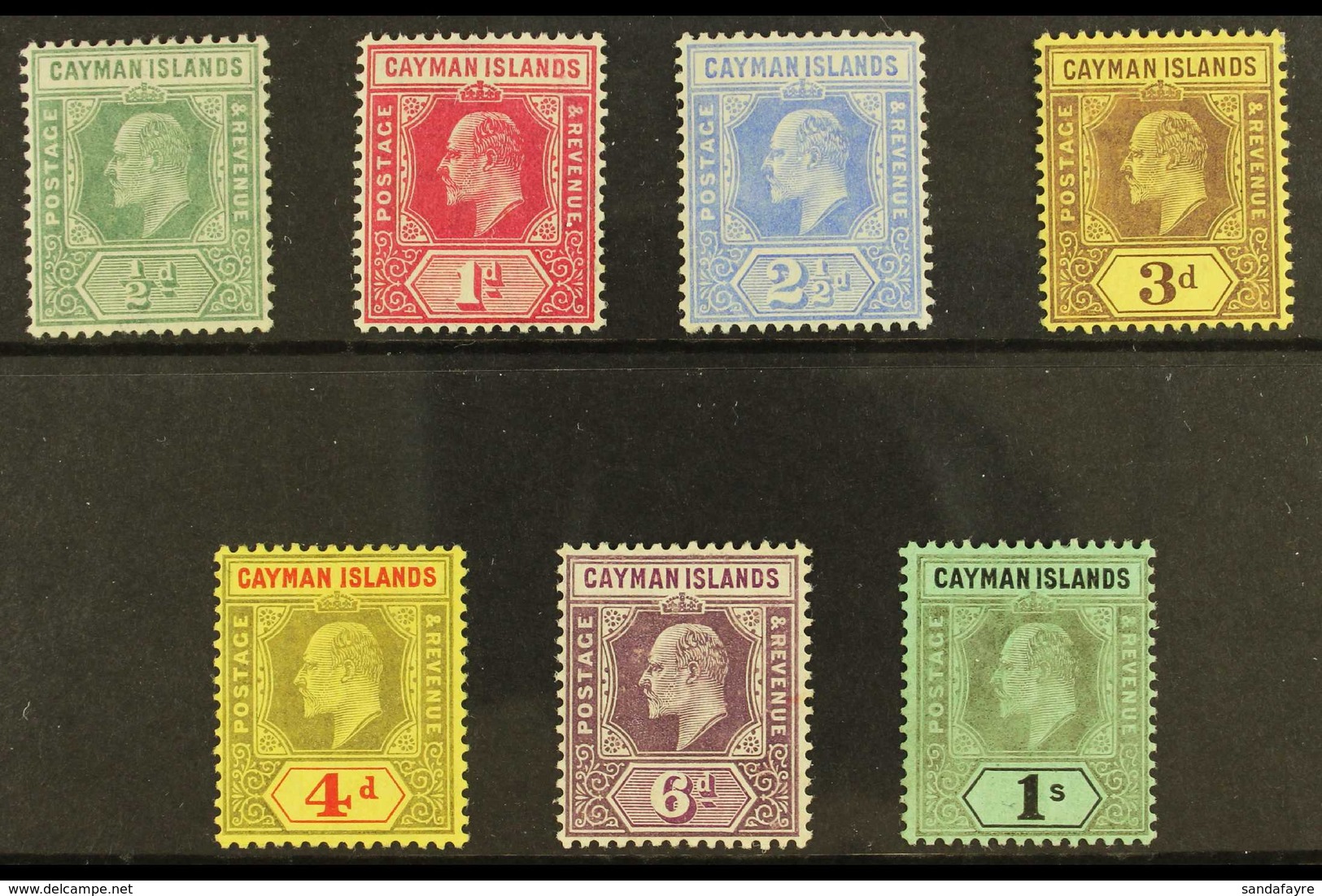 1907-08  Watermark MCA Set Complete To 1s, SG 25/31, Very Fine Mint. (7 Stamps) For More Images, Please Visit Http://www - Kaimaninseln