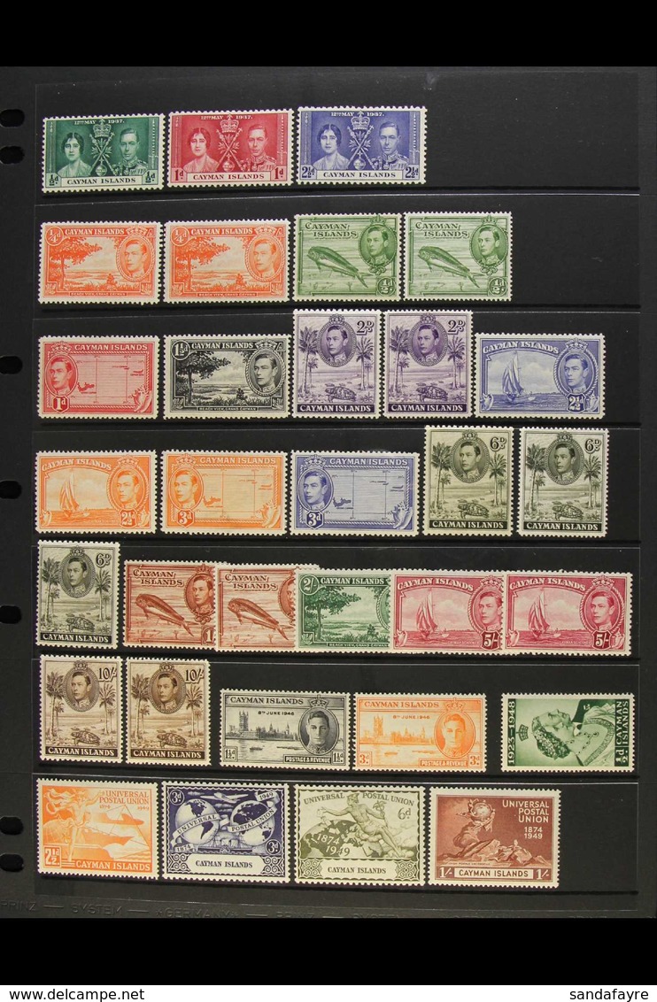 1937-52 ALL DIFFERENT MINT COLLECTION  Presented On Stock Pages. Includes 1938-48 Definitive Set With Most Addition Perf - Kaimaninseln