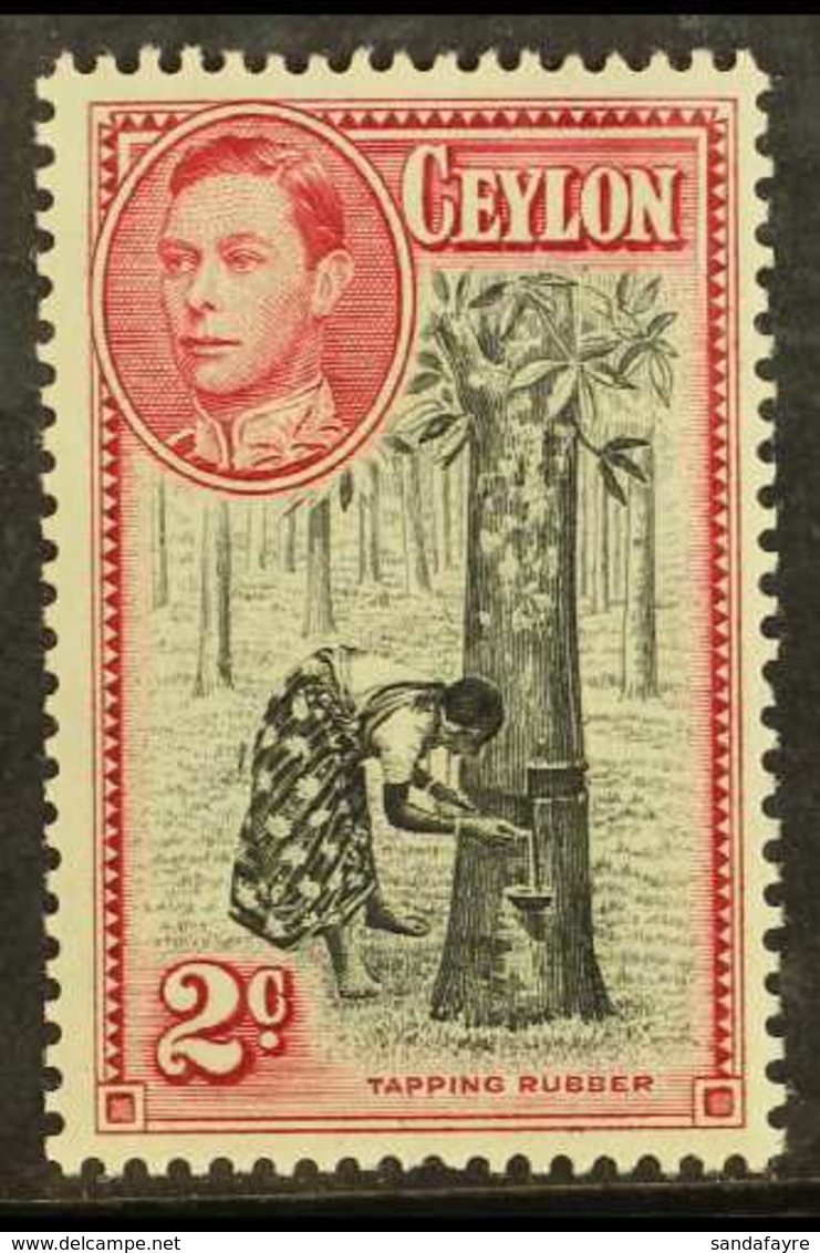 1938  2c Black And Carmine, Variety "perf 13½ X 13,", SG 386a, Very Fine And Fresh Mint. For More Images, Please Visit H - Ceylon (...-1947)