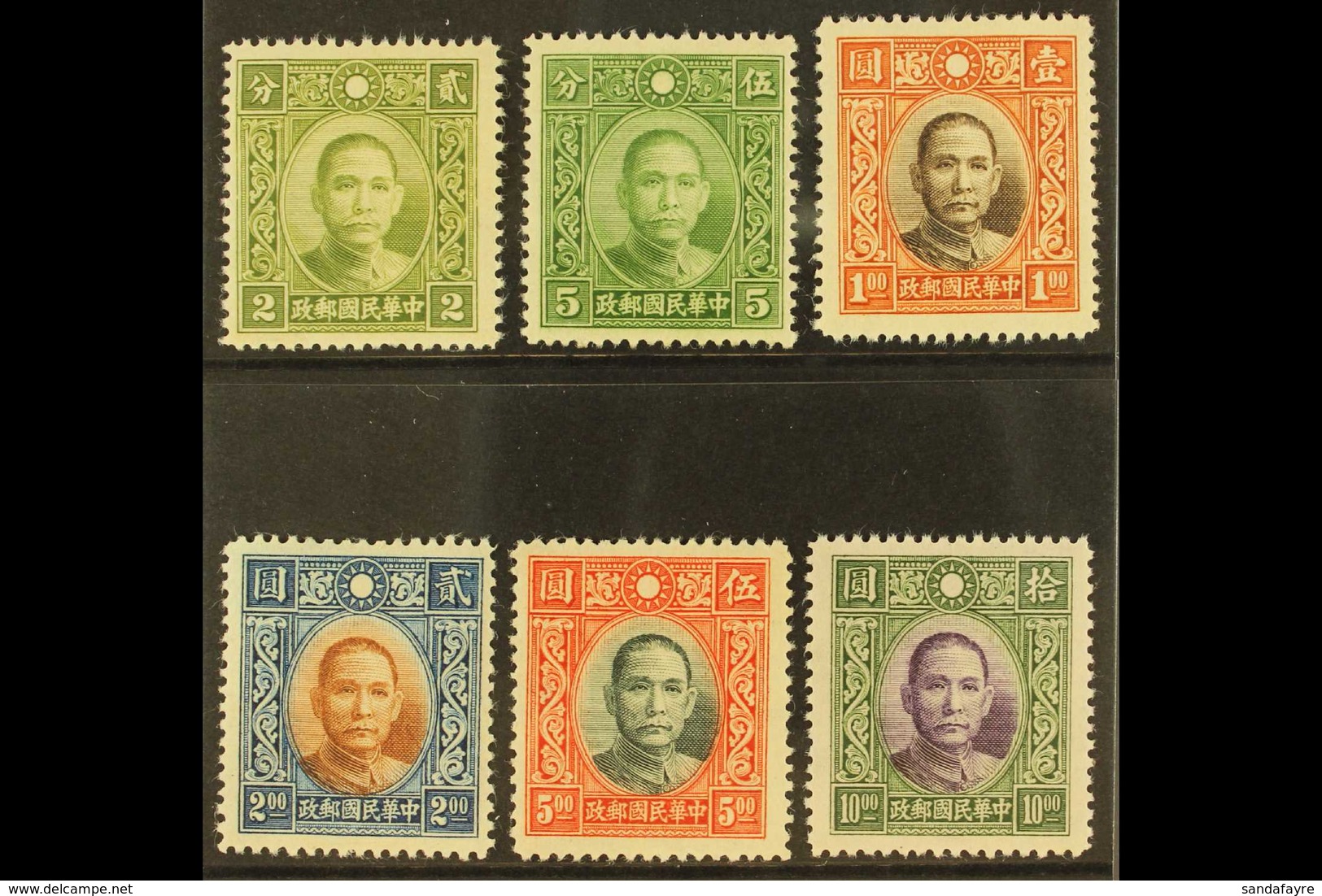 1938-41  Dr Sun Yat-sen Perf 14 Set Complete To $10, SG 483/88, Very Fine Mint (6 Stamps) For More Images, Please Visit  - Sonstige & Ohne Zuordnung