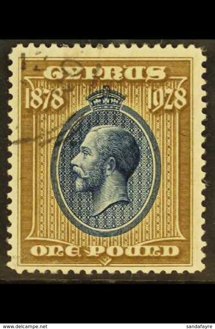 1928  £1 Blue & Bistre 50th Anniv Of British Rule, SG 132, Fine Used, Fresh. For More Images, Please Visit Http://www.sa - Sonstige & Ohne Zuordnung