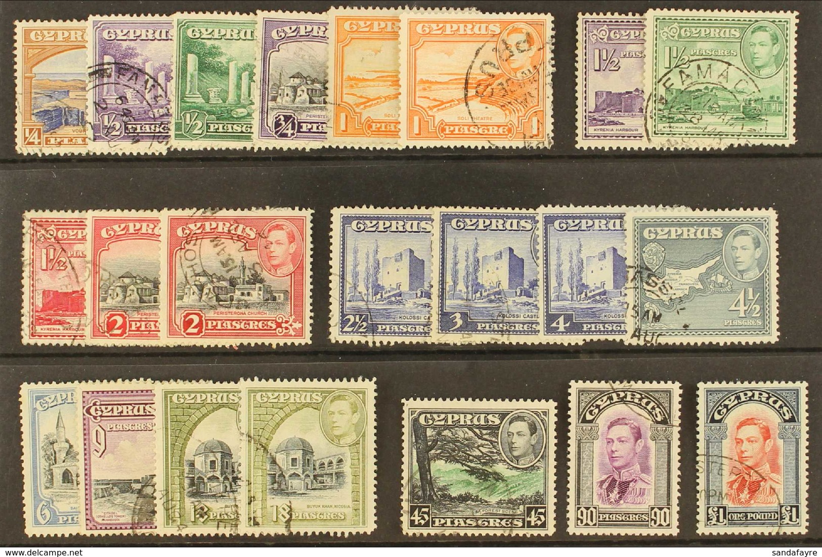 1938-51  Complete Definitive Set, SG 151/163 With All Of The Additional Perf And Shade Varieties, Fine Mint. (22 Stamps) - Sonstige & Ohne Zuordnung