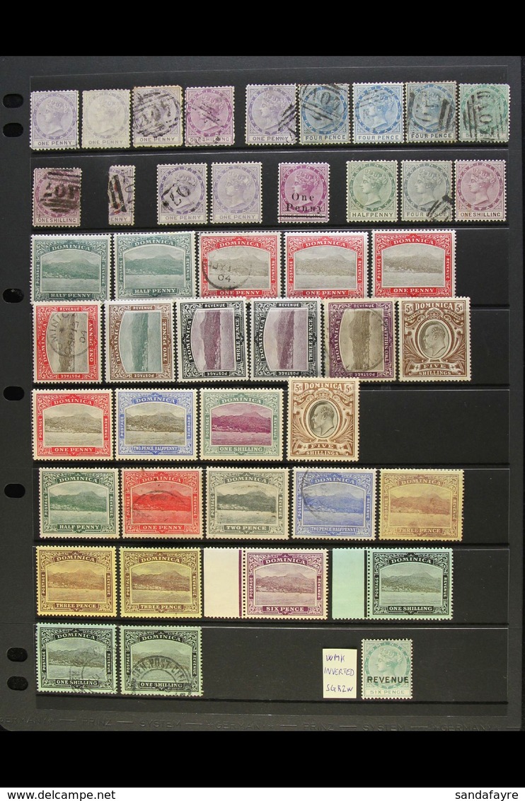 1874-1908 MINT & USED COLLECTION  On A Stock Page, Inc 1874 1d (x3, Two Unused) & 1s Used, 1877-79 To 6d & 1s, 1882-83 " - Dominica (...-1978)