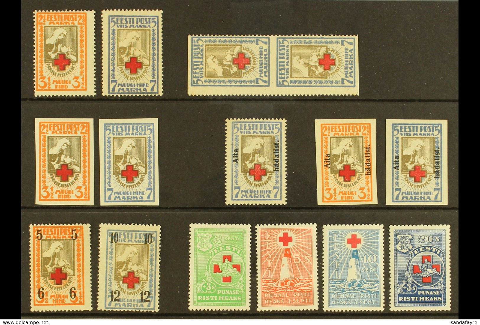 1921-31 RED CROSS COLLECTION  An Attractive, ALL DIFFERENT Mint Or Never Hinged Mint Collection Of Red Cross Issues, Inc - Estland