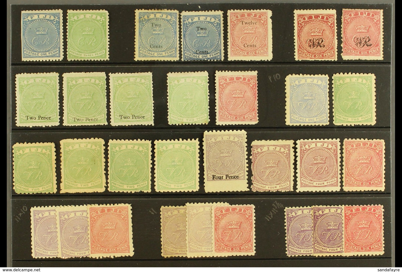 1871-99 FINE MINT COLLECTION CAT £1500+  An Attractive Selection Presented On A Stock Card, Above Average Condition For  - Fidschi-Inseln (...-1970)