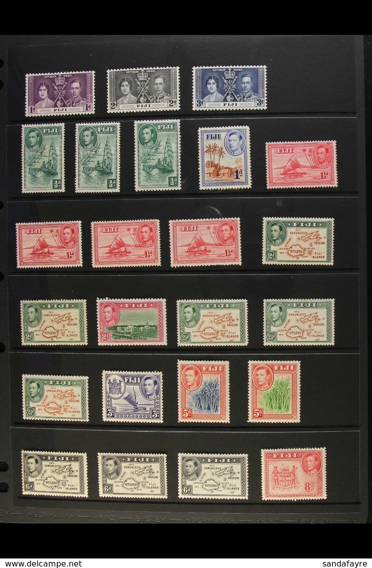 1937-1951 KGVI VERY FINE MINT  A Complete Basic Run (SG 246/77), The Definitive Set With All Dies Plus Most Additional P - Fidschi-Inseln (...-1970)