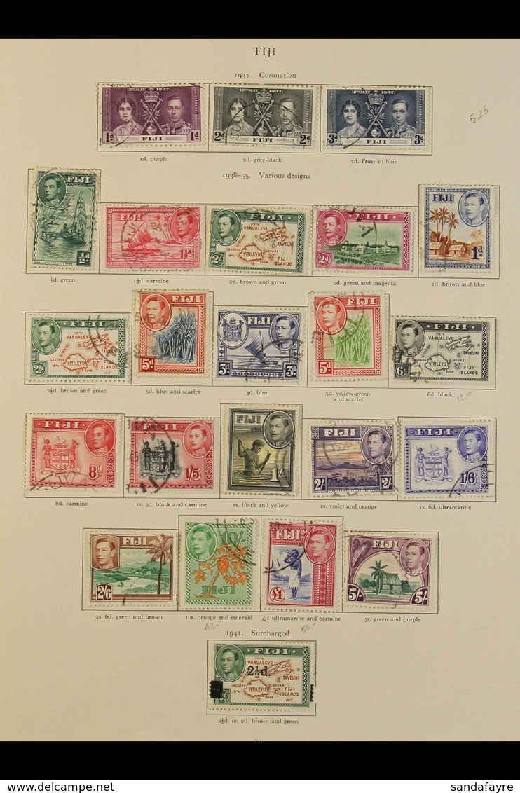 1937-55  All Different Fine Used Collection Of King George VI Issues, Highly Complete & Includes 1938-55 Definitive Set  - Fidschi-Inseln (...-1970)