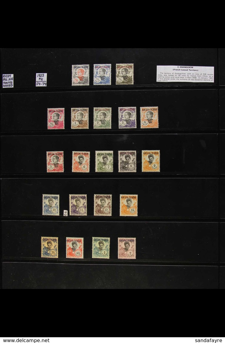 KOUANG-TCHEOU  1923-44 Complete Never Hinged Mint Collection, Includes 1923 Set, 1927 Set, 1937 Set, 1939 Revolution Set - Sonstige & Ohne Zuordnung