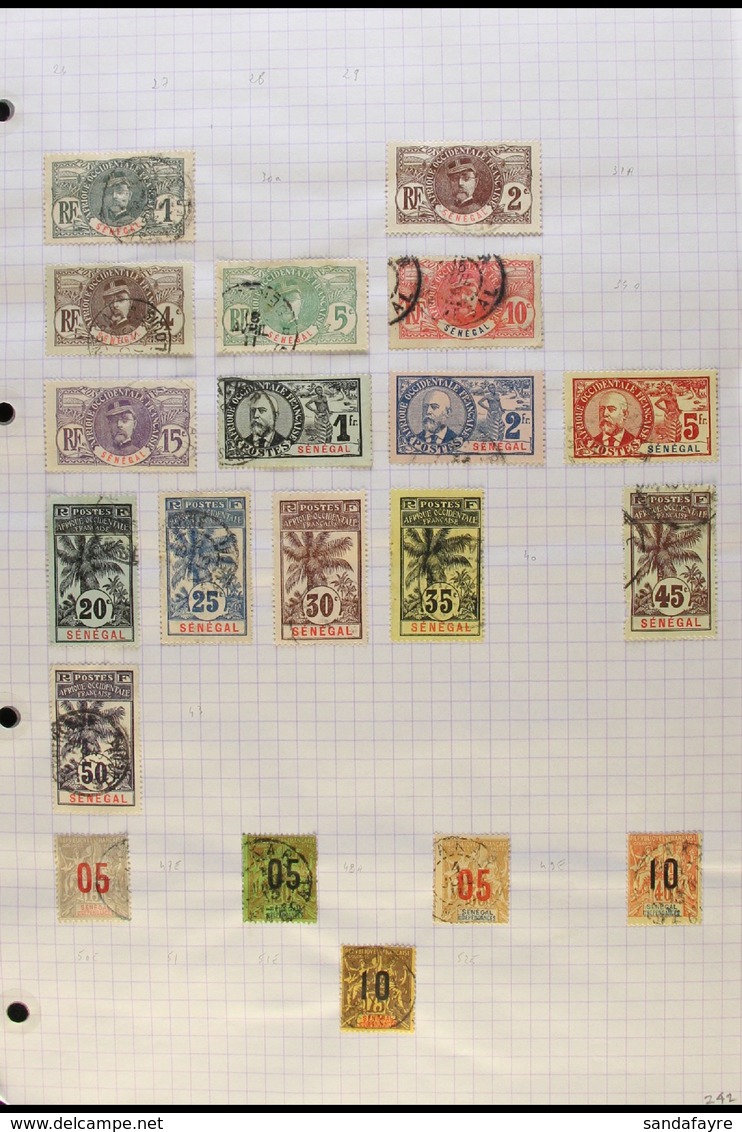 SENEGAL  1892-1944 All Different FINE USED Collection On Pages. Note 1892 "Tablet" Most Values To 1f; 1906 Definitives M - Sonstige & Ohne Zuordnung