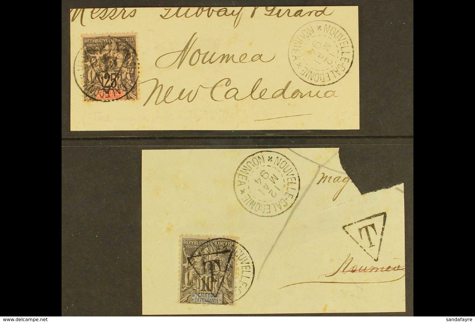 NEW CALEDONIA  POSTAGE DUE 1894 10c & 25c Values, Each Overprinted "T" In Triangle, Yvert 2 & 6, Very Fine Used, Each Ti - Sonstige & Ohne Zuordnung