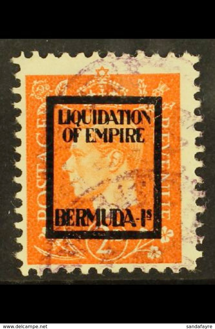 WWII PROPAGANDA FORGERY  2d Orange With "LIQUIDATION OF EMPIRE / BERMUDA IS" Overprint, Michel 12g, Used. For More Image - Sonstige & Ohne Zuordnung