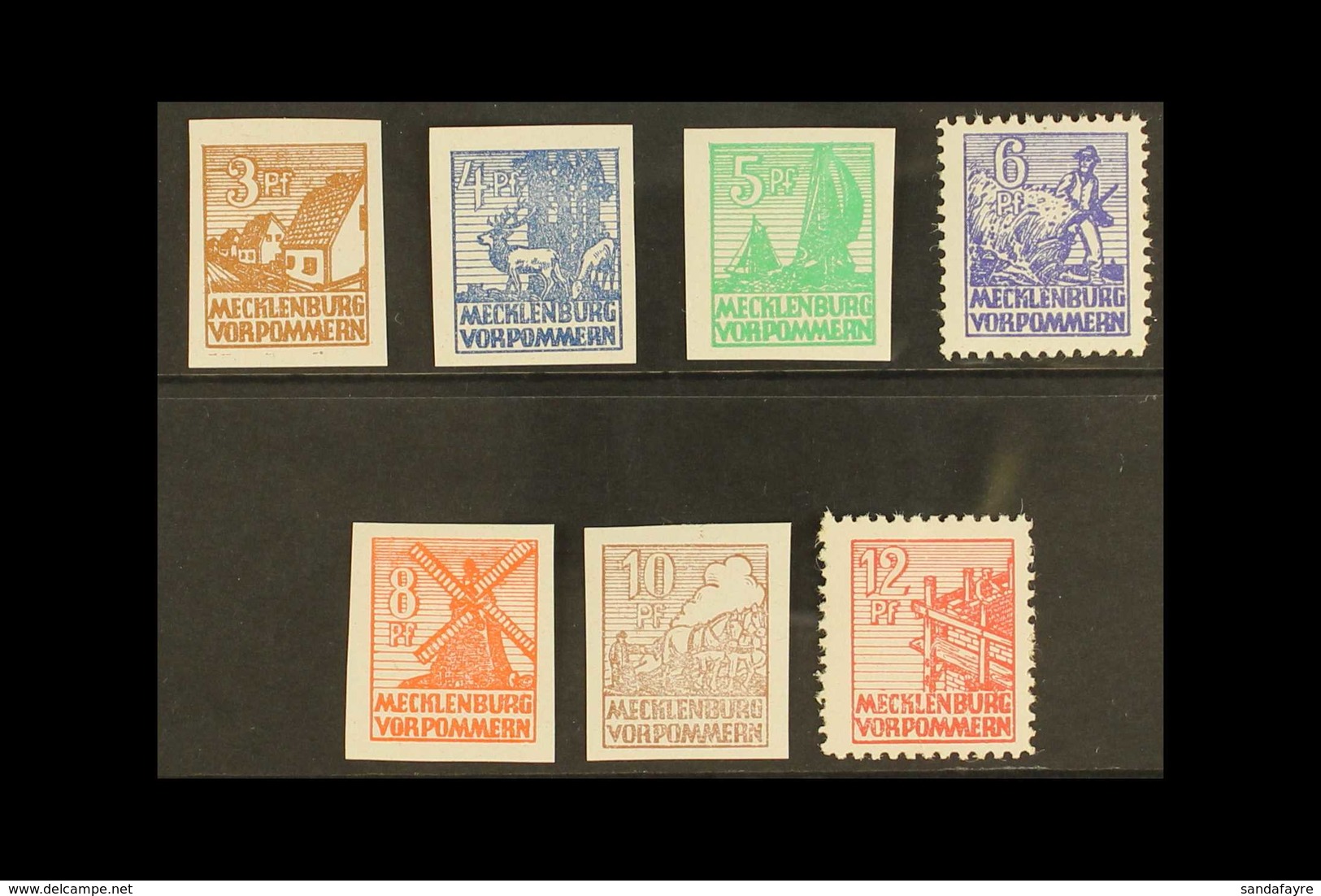 RUSSIAN ZONE  MECKLENBURG-VORPOMMERN 1946 Definitives On Thick White Chalky Paper Complete Set, Michel 29x/36x, Never Hi - Other & Unclassified