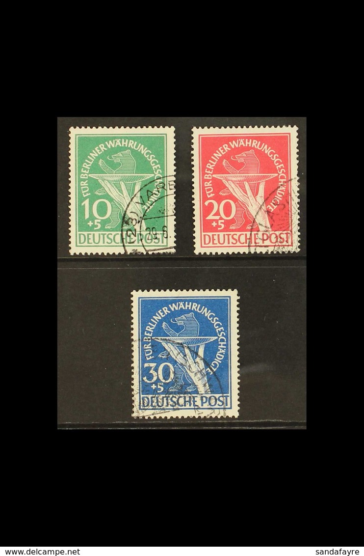 1949  Berlin Relief Fund Complete Set (Michel 68/70, SG B68/70), Very Fine Used, Very Fresh, Cat £725. (3 Stamps) For Mo - Sonstige & Ohne Zuordnung