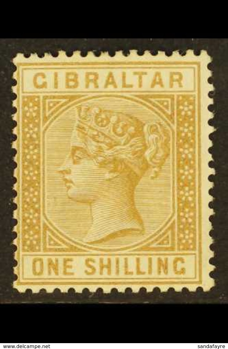 1886-87  1s Bistre, SG 14, Very Fine Mint. For More Images, Please Visit Http://www.sandafayre.com/itemdetails.aspx?s=61 - Gibraltar