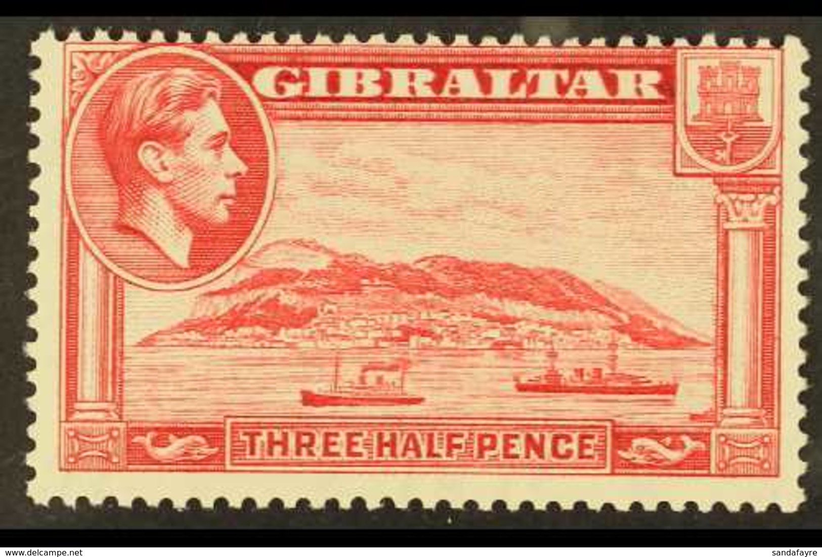 1938-51  1½d Carmine, Perf 13½, SG 123a, Fine Mint, Very Lightly Hinged. For More Images, Please Visit Http://www.sandaf - Gibraltar