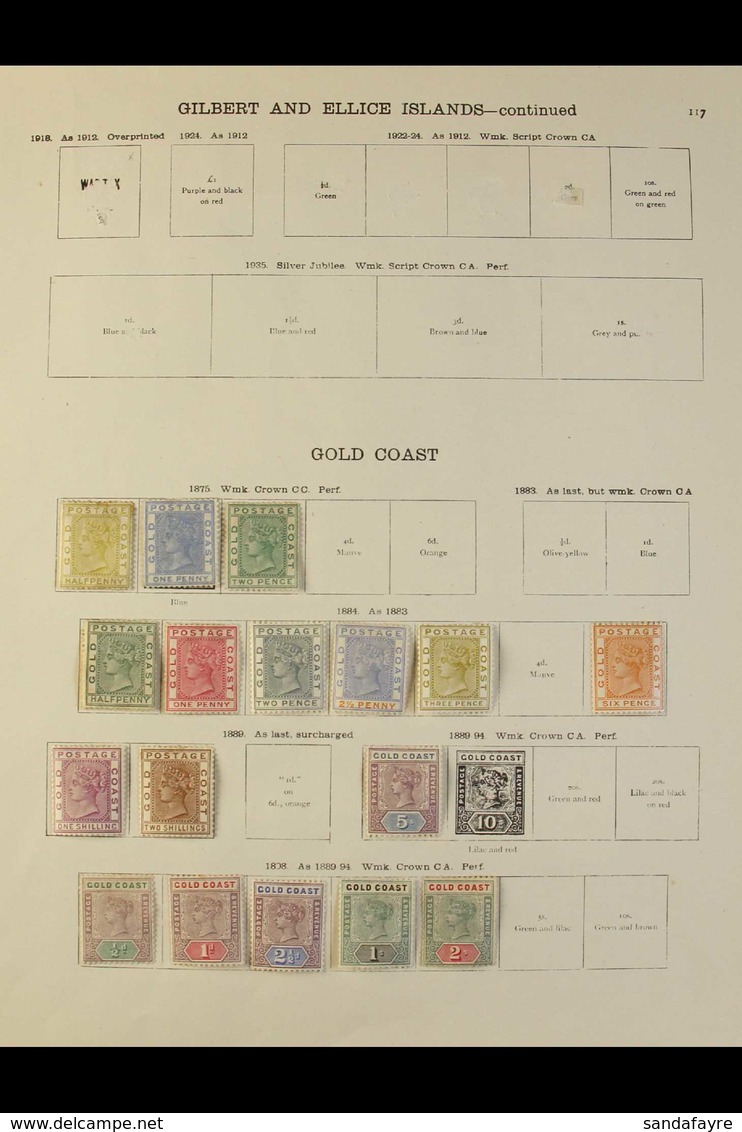 1876-1935 MINT COLLECTION  Presented On "New Ideal" Printed Pages & Includes 1876-84 CC Wmk ½d, 1d & 2d (all Unused & Wi - Goldküste (...-1957)