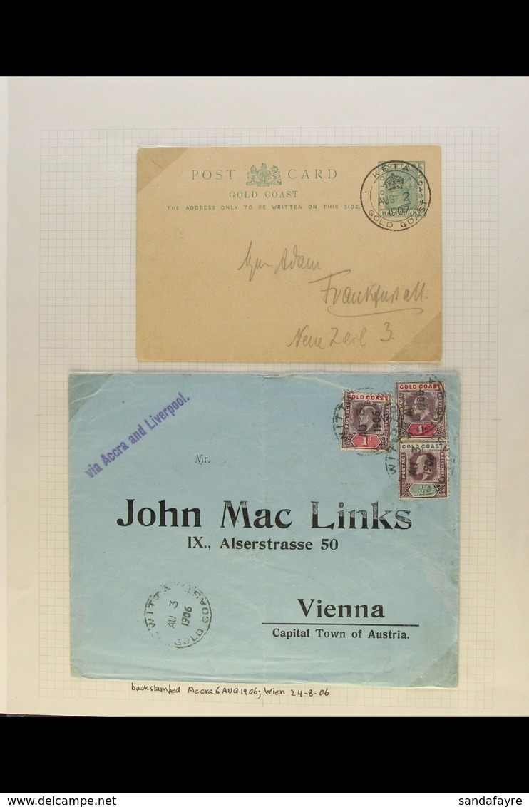 1906-1951 COVERS COLLECTION.  An Interesting Collection Of Covers (plus A Few Cards & Cover Fronts) Displayed On Leaves  - Goldküste (...-1957)