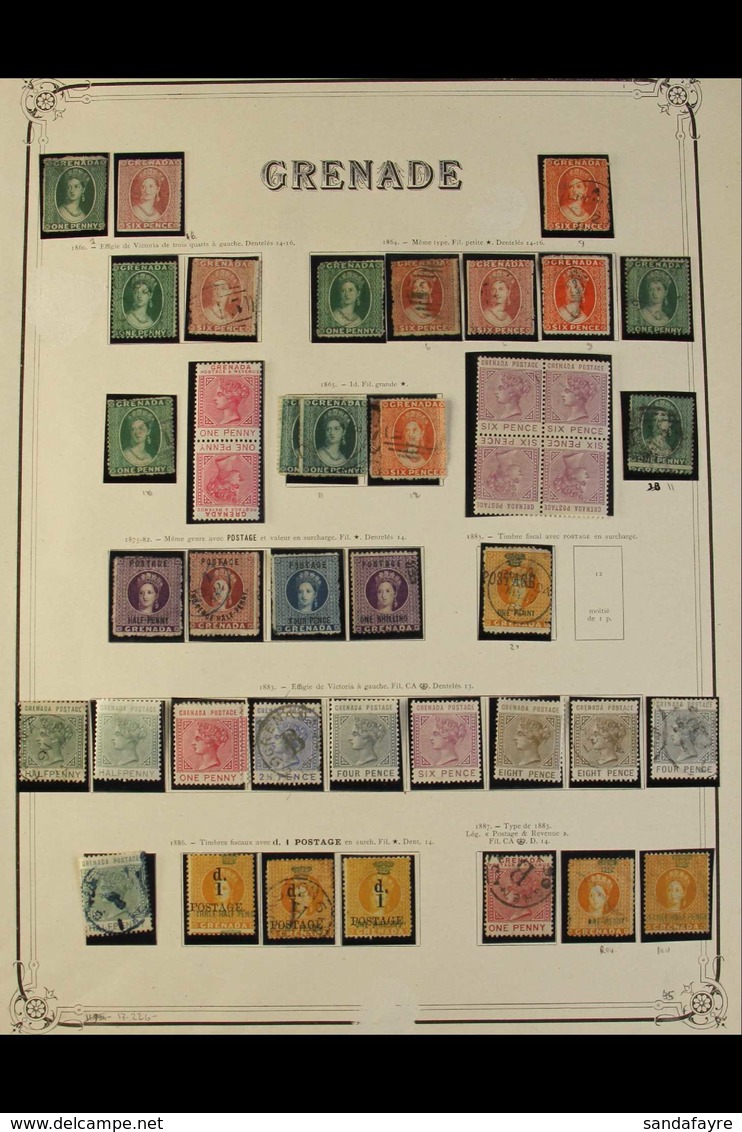 1861-1958 MINT & USED COLLECTION  Presented On Album Pages, We See Strong Ranges From Each Reign, Note Good Chalon Heads - Grenada (...-1974)