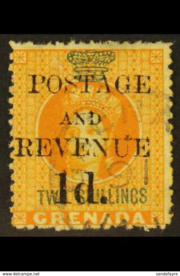 1888-91  1d On 2d Orange, SG Type 19 Surcharge, SG 45, Very Fine Used. For More Images, Please Visit Http://www.sandafay - Grenada (...-1974)