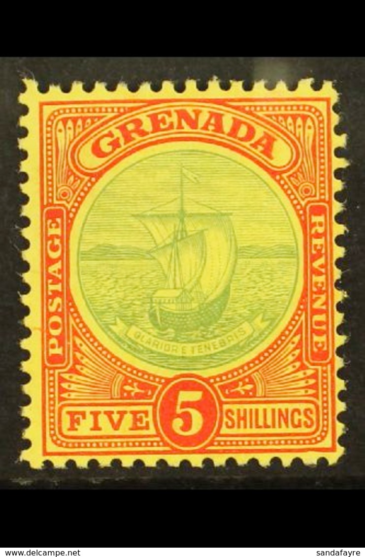 1908-11  5s Green And Red On Yellow Badge, SG 88, Fine Mint.  For More Images, Please Visit Http://www.sandafayre.com/it - Grenada (...-1974)
